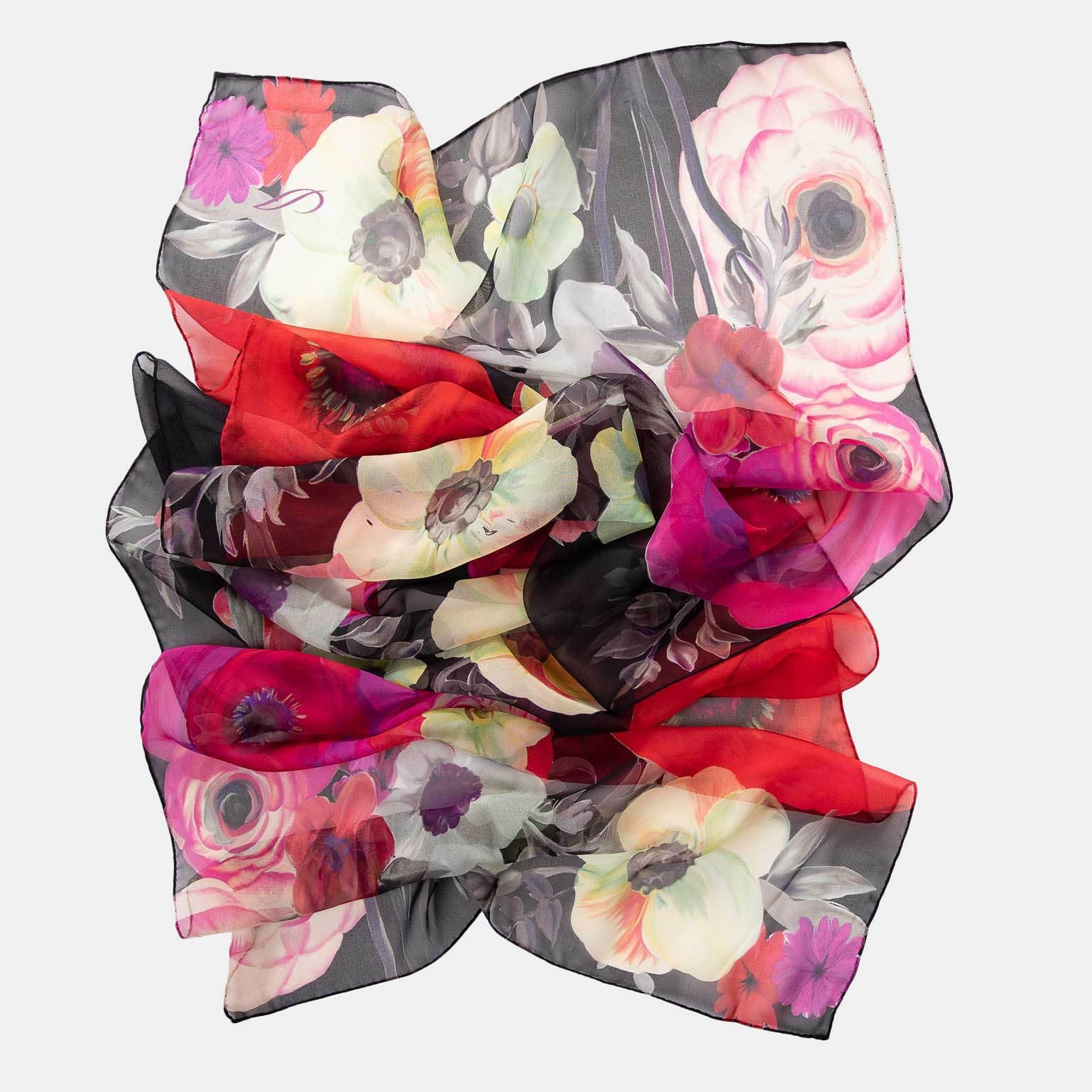 Campo de' Fiori - Long Silk Scarf - Black
