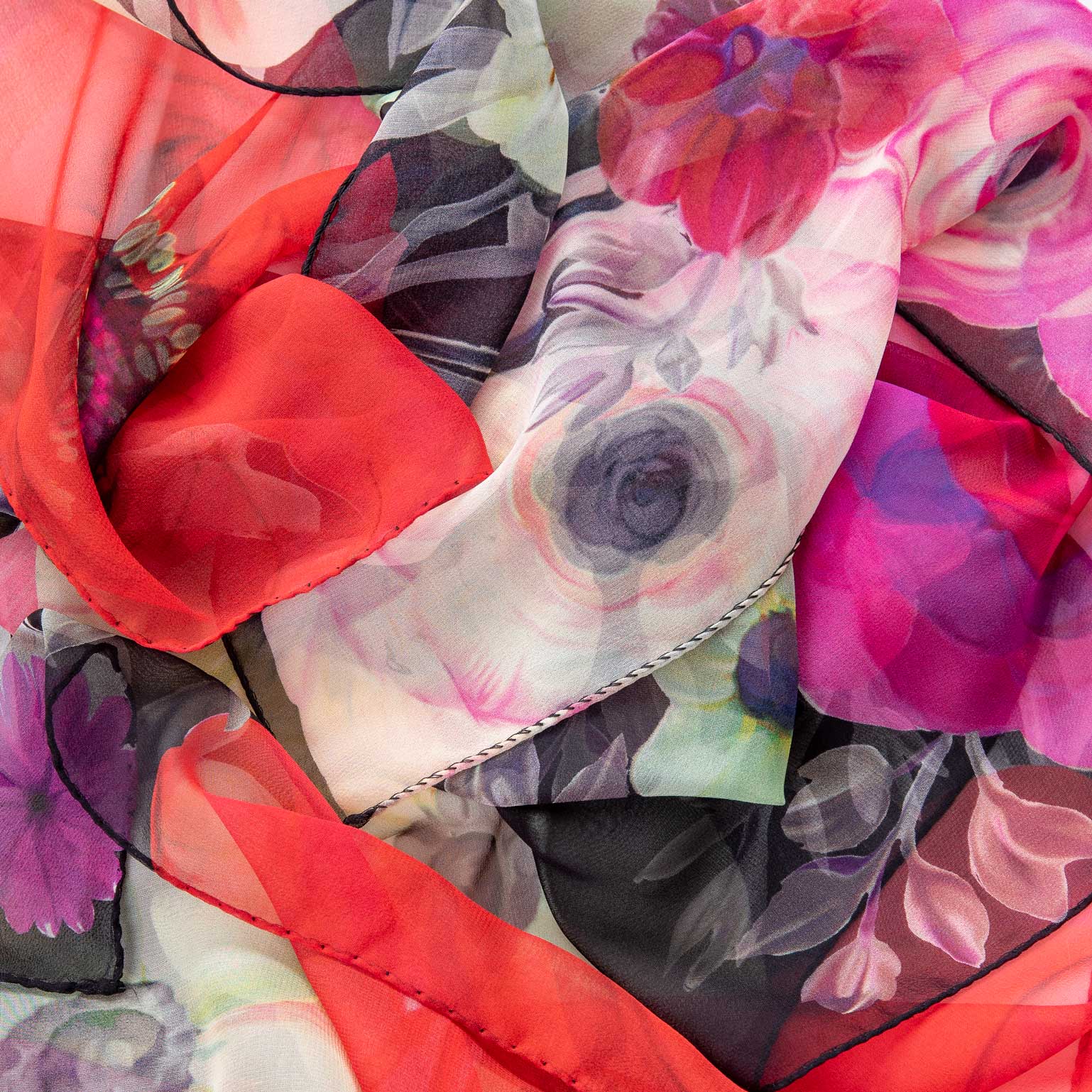 Campo de' Fiori - Long Silk Scarf - Black