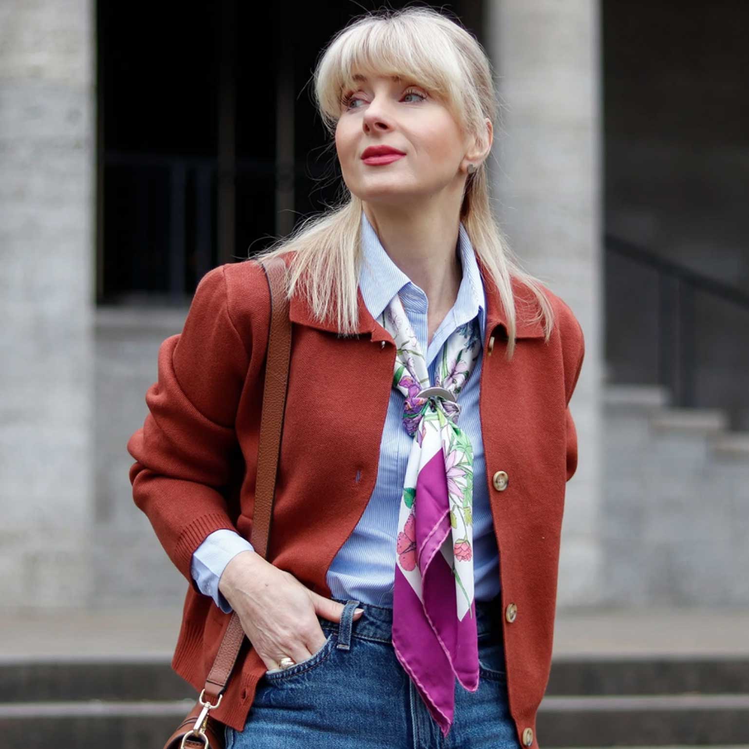 Flora - Silk Foulard - Berry