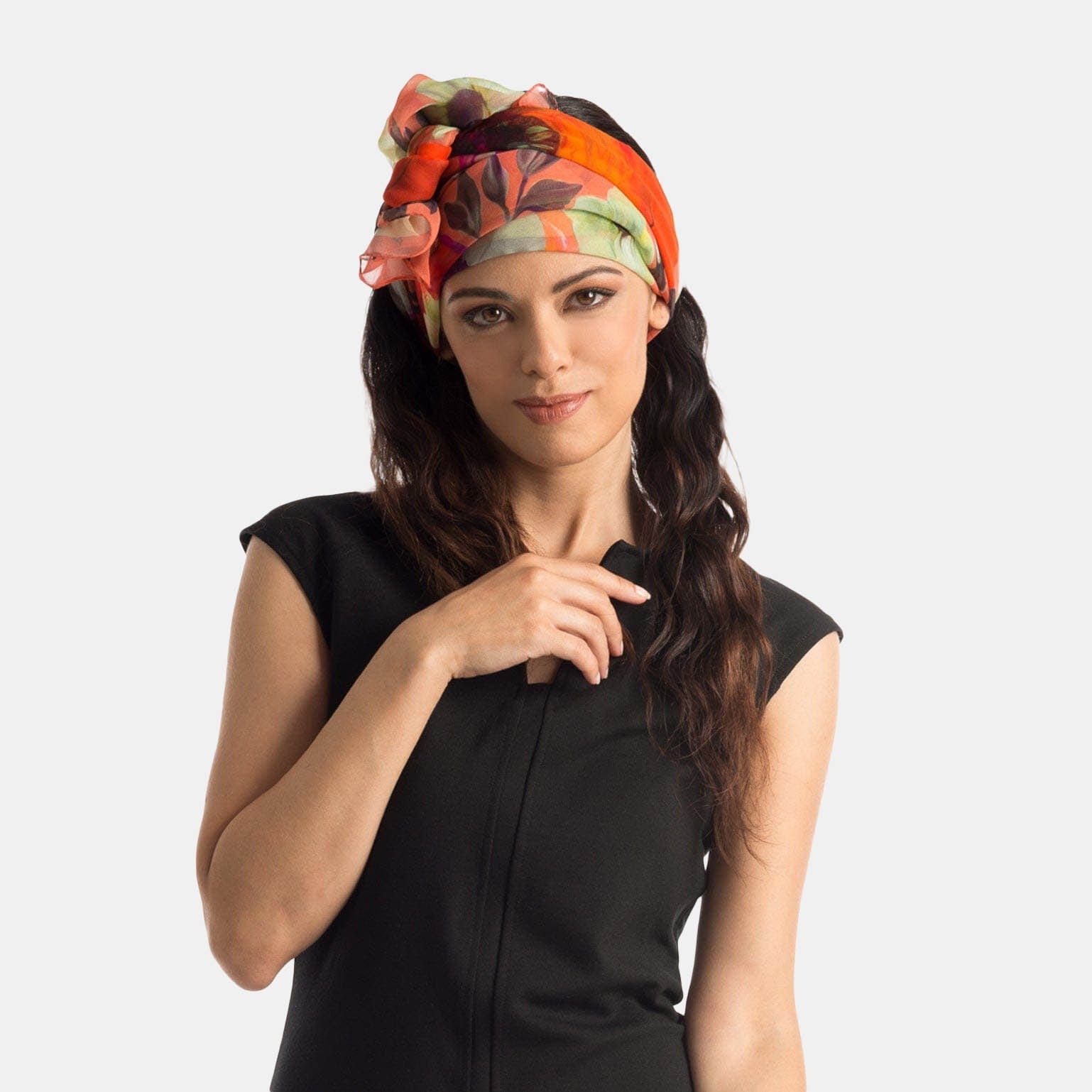 Campo de' Fiori - Long Silk Scarf - Coral