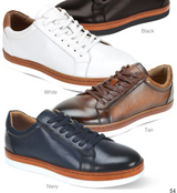 Giovanni Leather White Bottom Sneaker (Navy) Porter