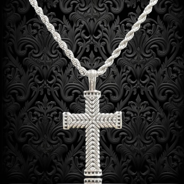 KALIKO "Small Cross" Rope Chain + Pendant (Silver) 047