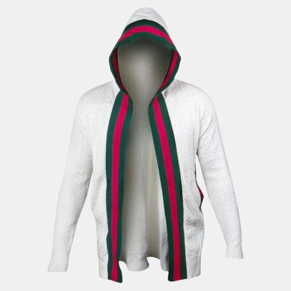 Prestige "Bugatchi" 3/4 Length Hoodie (White/Red/Green) 375