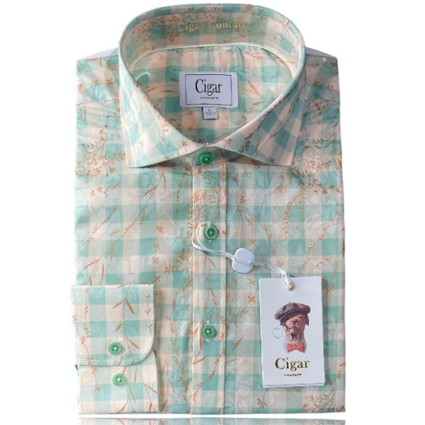Cigar Couture "Sunset" Shirt (Mint) M1279