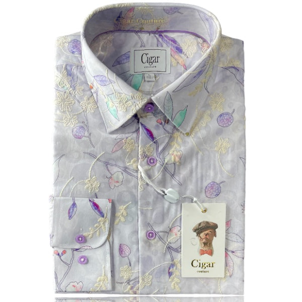 Cigar Couture "Sunset" Shirt (Lavender) S4303