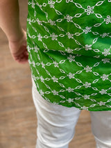 Semi-Slim Lanzino Stitched Shirt (Green/White)