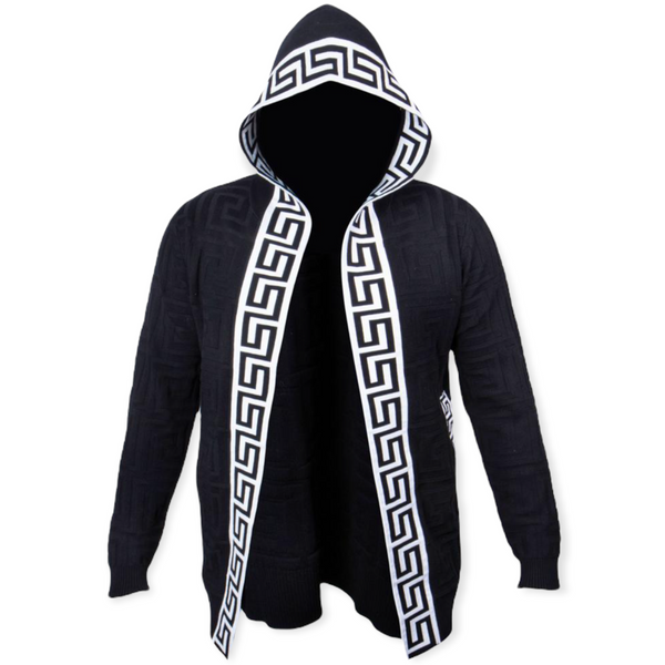 Prestige "A1" Cardigan Sweater 3/4 Length (Black/White) 421