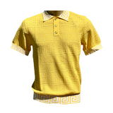 Prestige Greek Key Polo Luxury Knit (Yellow) 164