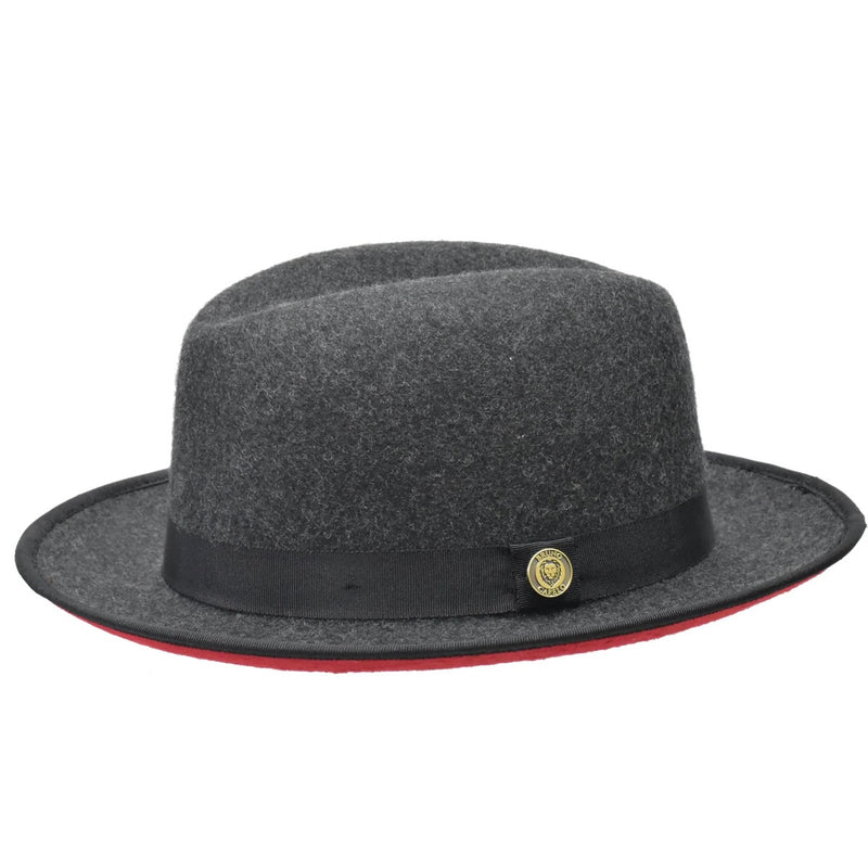 Bruno Capelo Red Bottom Hat "keenan" (Charcoal/Red)