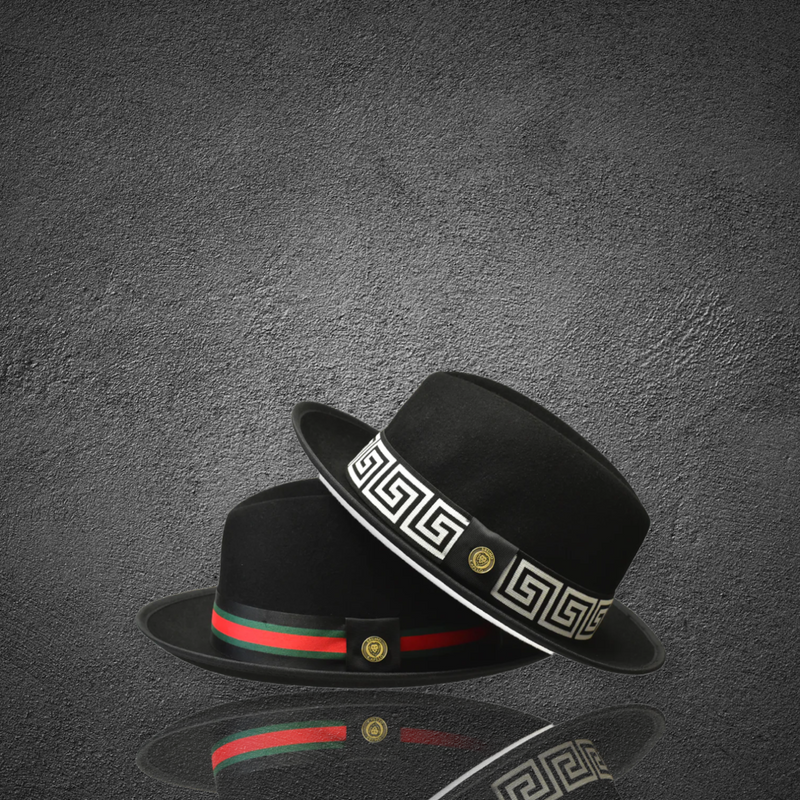 Bruno Greek White Bottom Hat  (Black/White)
