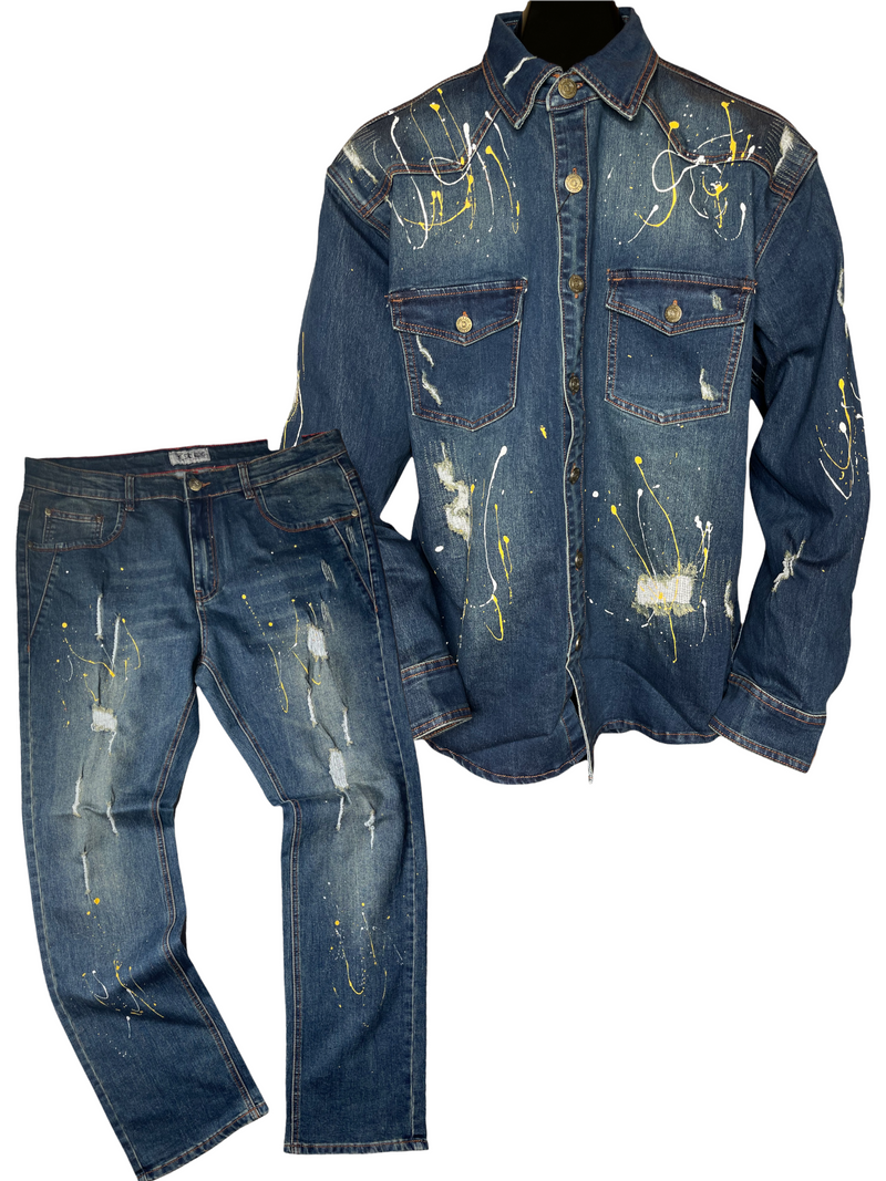Buy Solid Denim Shirt with Roll-Up Sleeves and Pockets | Splash UAE