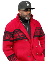 LCR DB High Collar "Lambo" Sweater + Detachable Fur (Red/Black)
