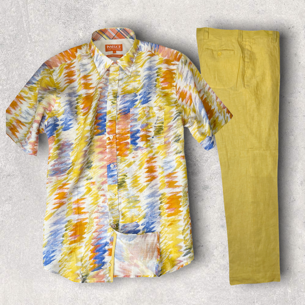 Inserch Linen Premium Shirt (Yellow/Royal/Orange)
