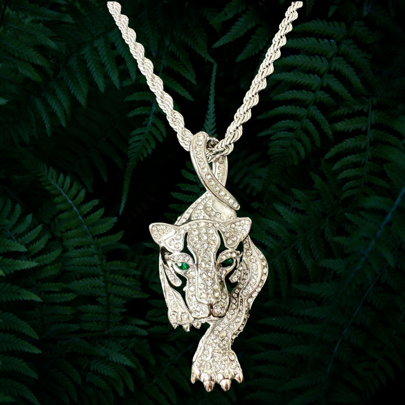 KALIKO "Panther Eye" Rope Chain + Pendant (Silver) 033