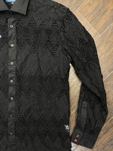 Lanzino "Stealth" Lace Shirt (Jet Black)