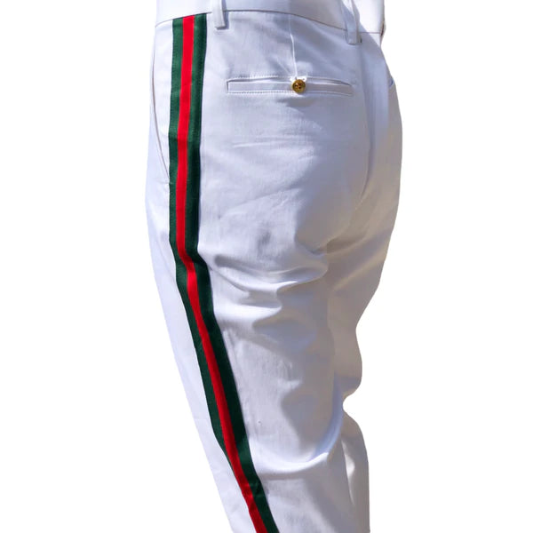 Prestige "Designer" Cotton Jean Pant (White/Red/Green)