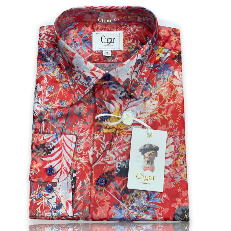 Cigar Couture "Sunset" Shirt (Red) S4068