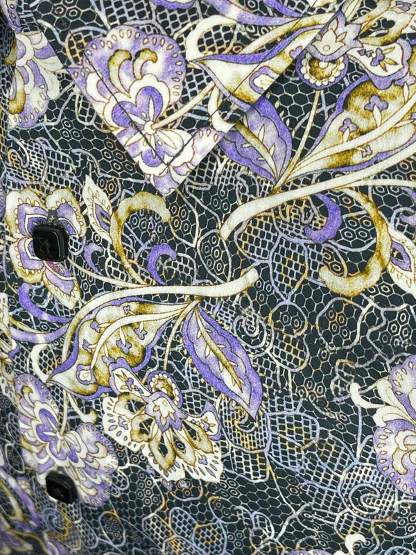 Robert lewis floral shirt (black/gray/purple)