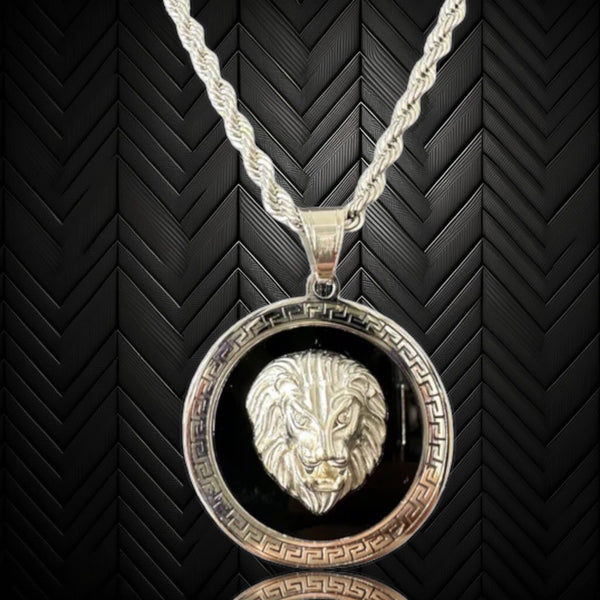 KALIKO "Greek lion" Rope Chain + Pendant (Silver) 011