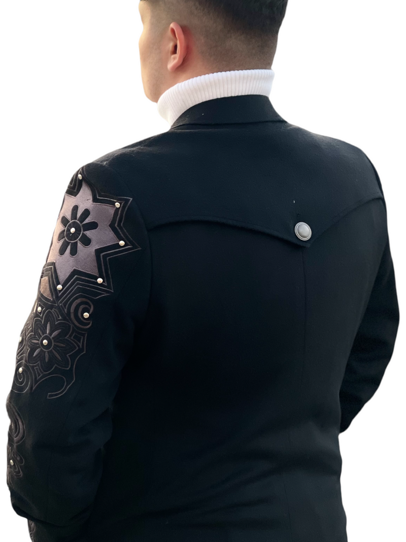 Studded Sleeve Coat (Black)