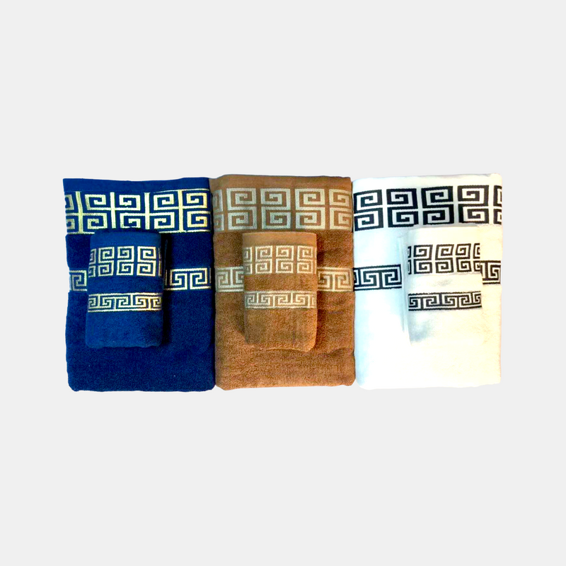 Kaliko Greek Key Bath Towel Set (3 colors)