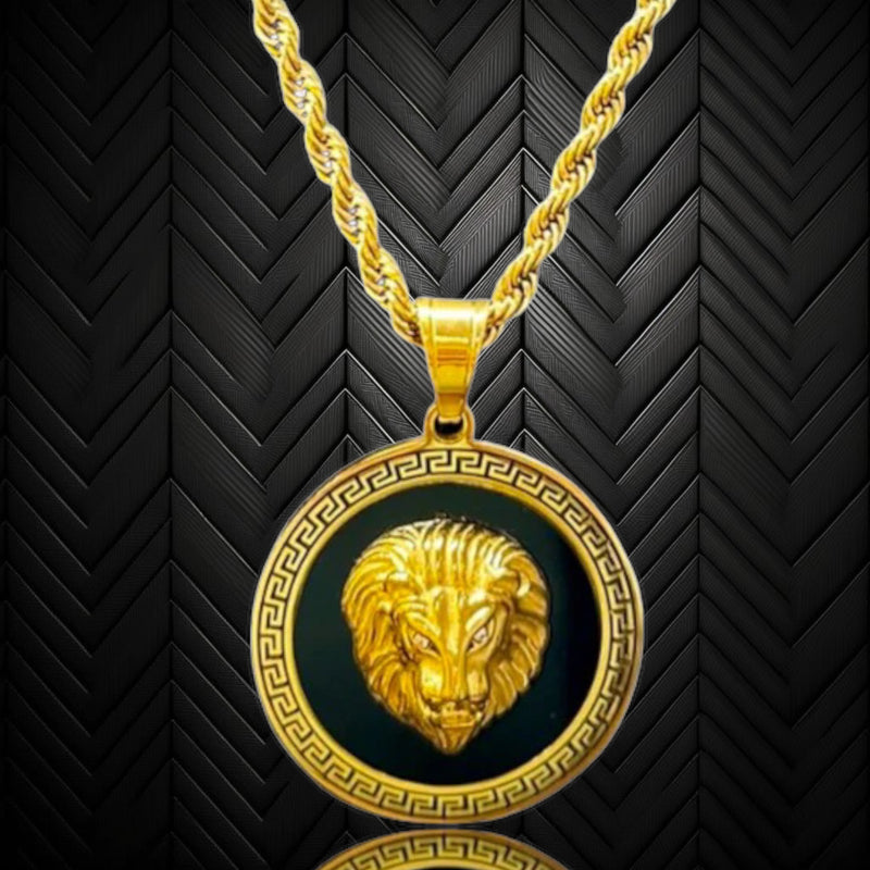 KALIKO "Greek lion" Rope Chain + Pendant (Gold) 011