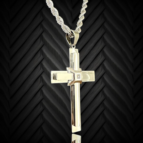KALIKO "Cross" Rope Chain + Pendant (Silver) 022