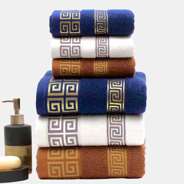 Kaliko Greek Key Bath Towel Set (3 colors)