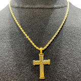 KALIKO "Small Cross" Rope Chain + Pendant (Gold) 047