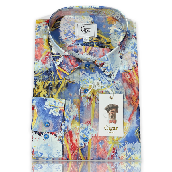 Cigar Couture "Sunset" Shirt (Blue) S4053