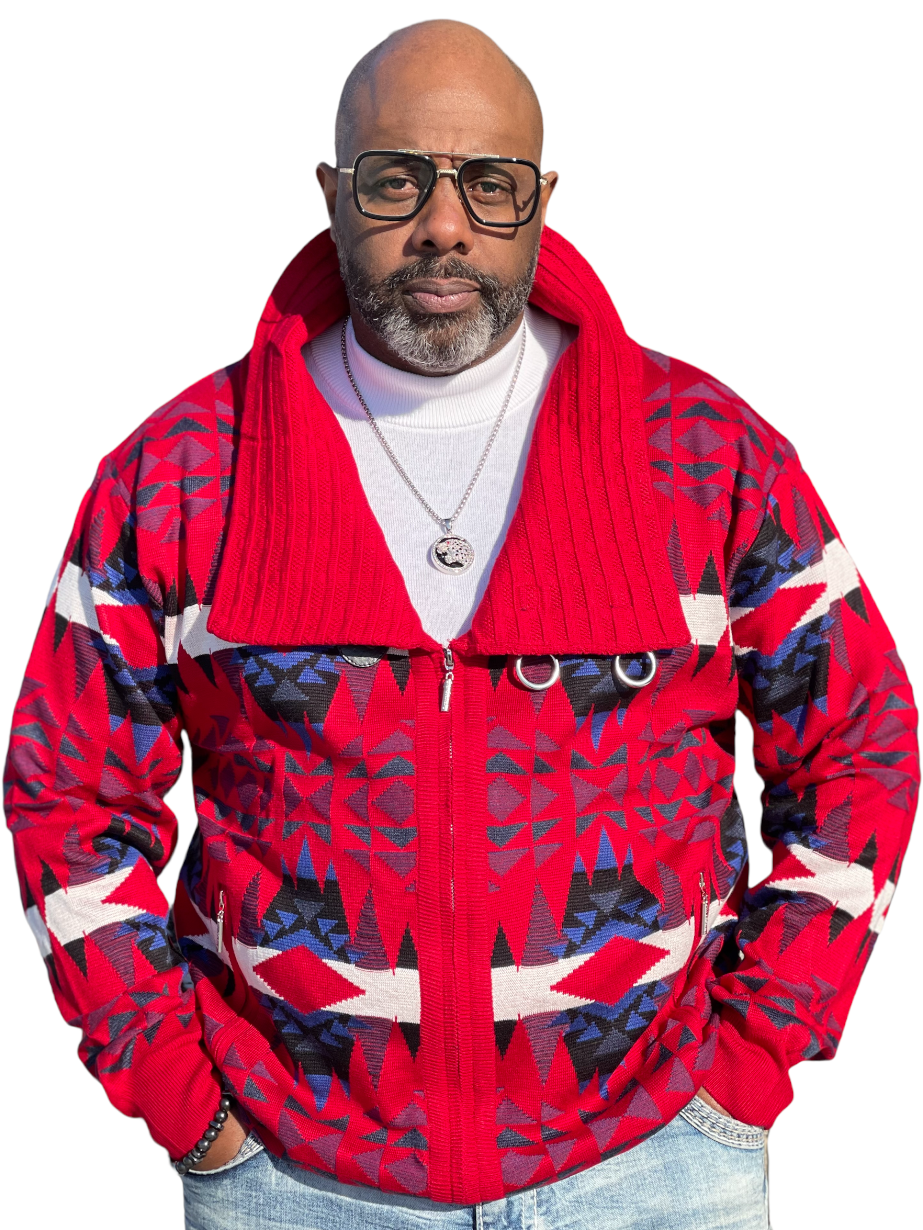 Silversilk "Glacius" Sweater (Red/Royal/White)