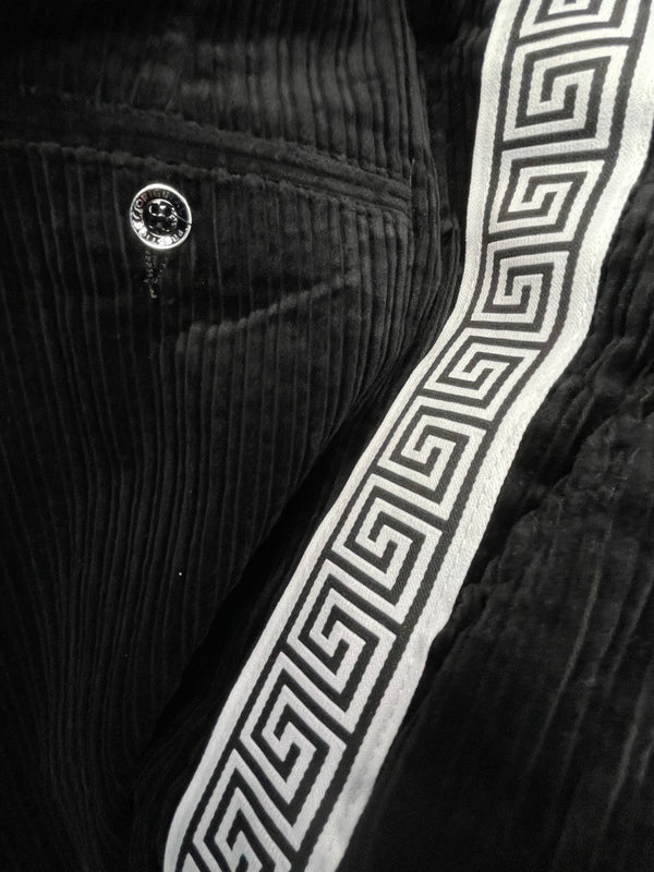 Prestige Luxury Greek Corduroy Pant (Black/White)
