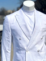 Inserch "DB" Premium Linen Blazer (White) 560