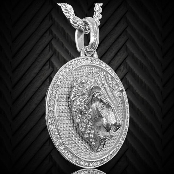 KALIKO "Lion Stone" Rope Chain + Pendant (Silver) 042