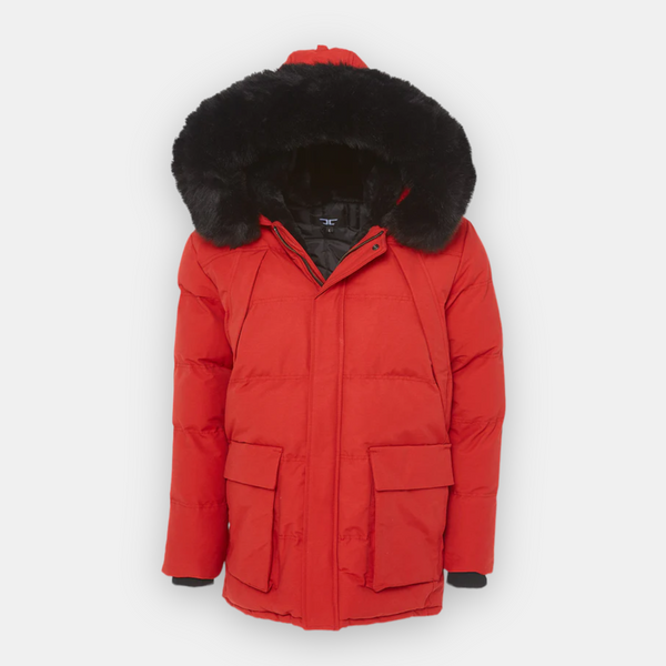 Jordan Craig Fur Lined Parka Coat (Red)