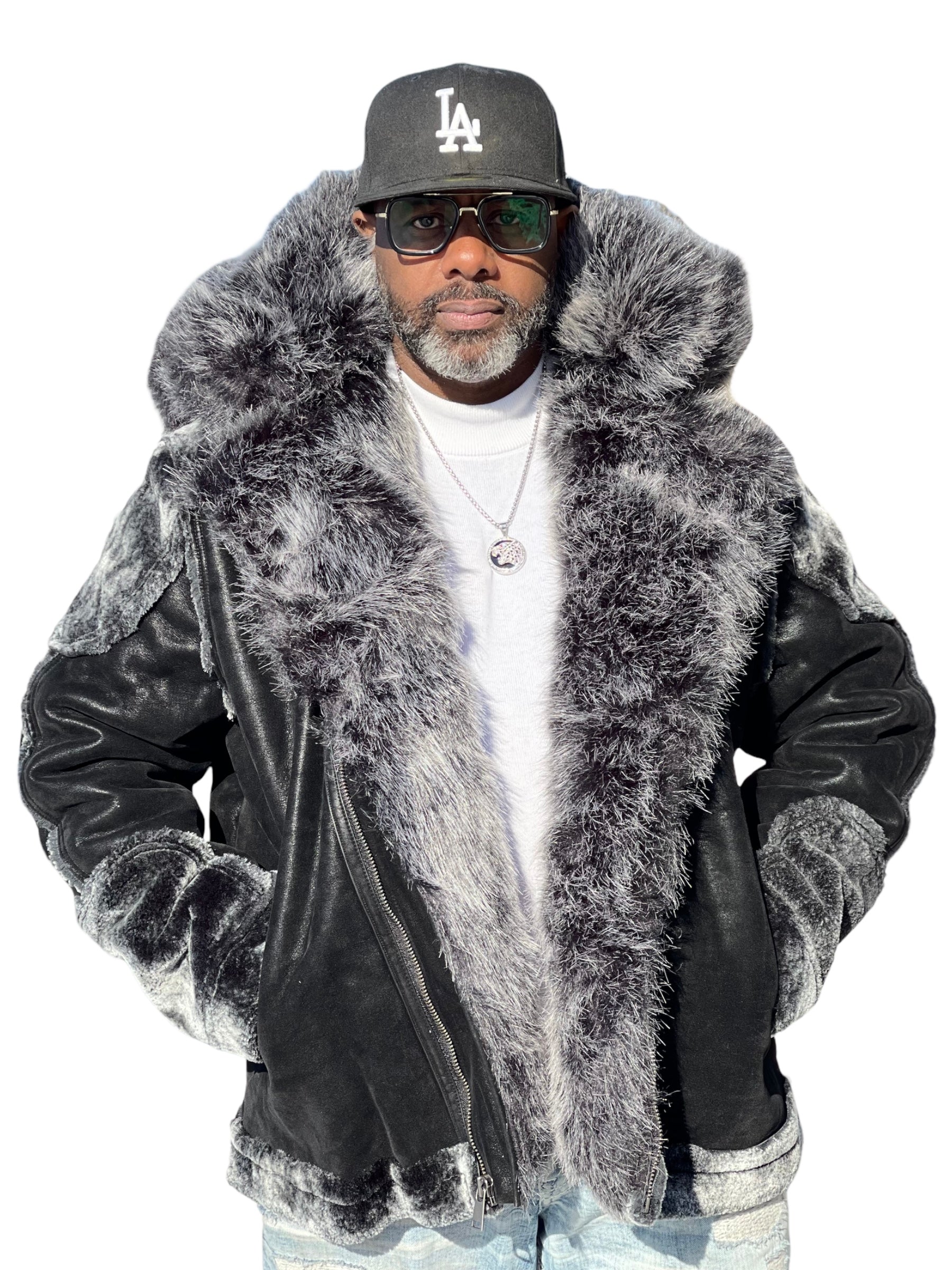 Jordan Craig "Motto" Shearling Coat (Black) JBROOKS MENSWEAR