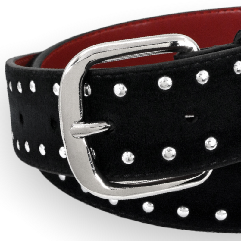 Stacy Adams "Panther" Belt (Black/Silver)