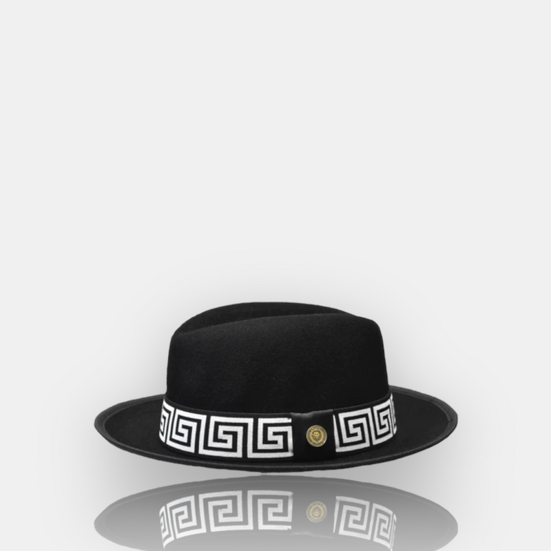 Bruno Greek White Bottom Hat  (Black/White)