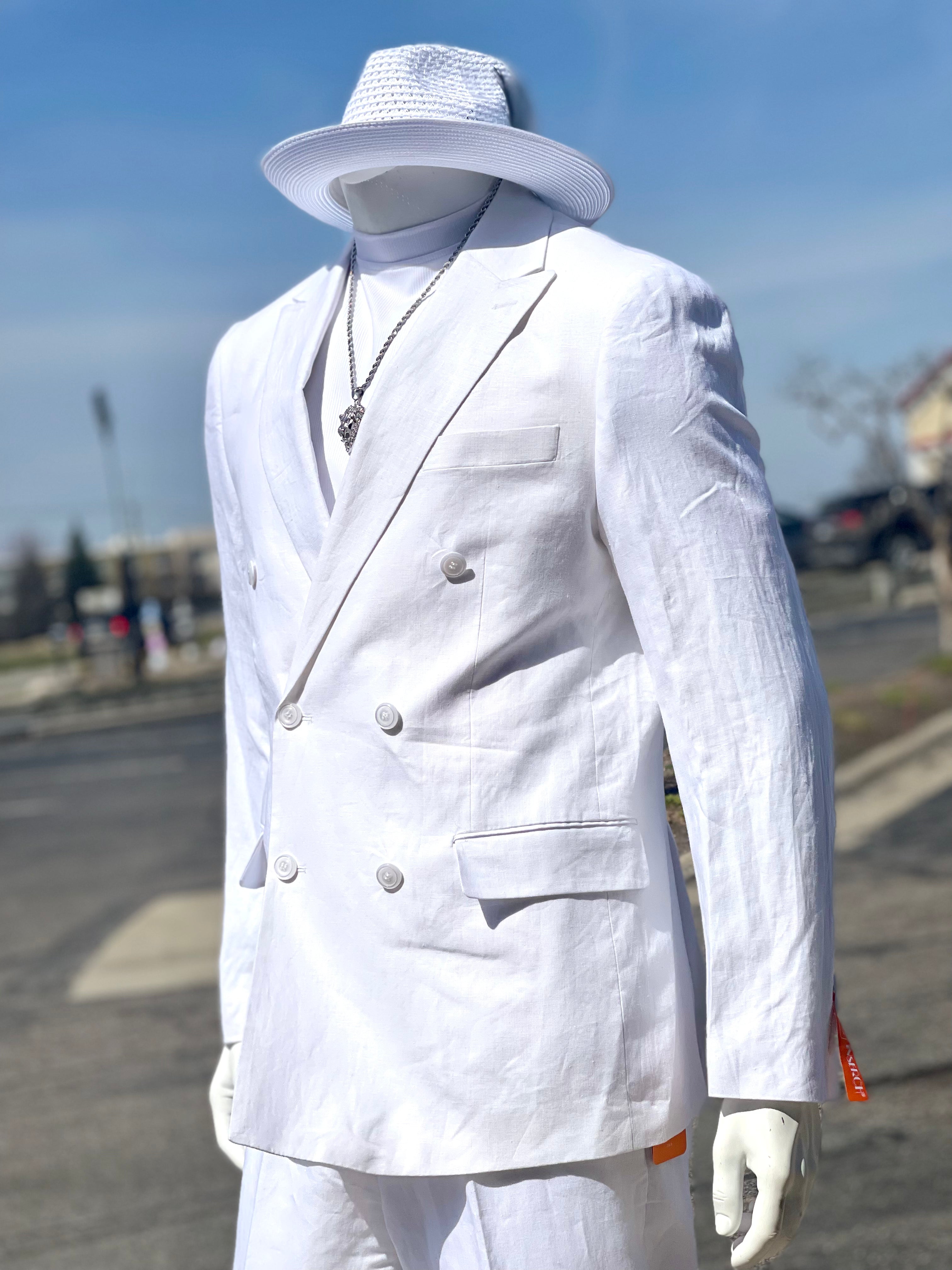 Inserch "DB" Premium Linen Blazer (White) 560